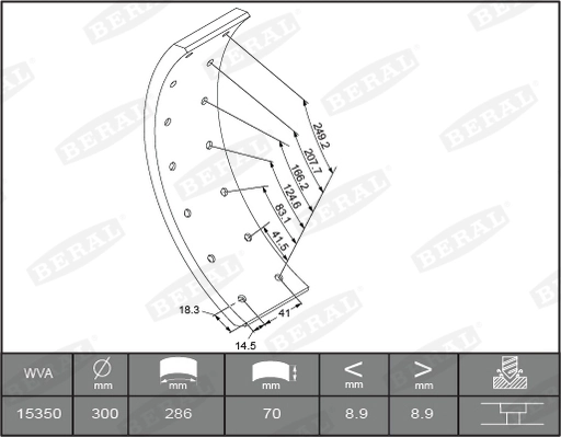Brake Lining Kit, drum brake KBL15349.0-1549