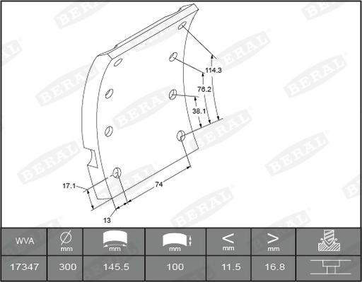 Brake Lining Kit, drum brake KBL17347.2-1561
