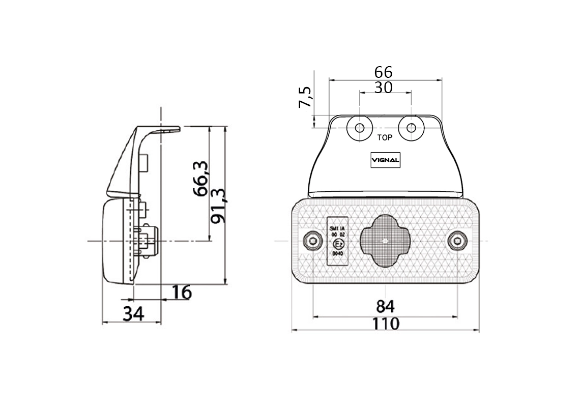 Side Marker Light SMD98 LED 198530