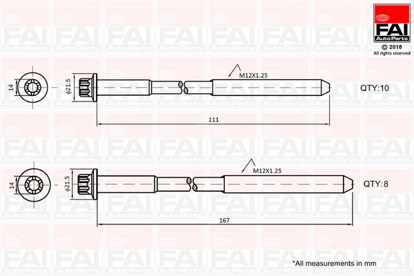 Cylinder Head Bolt Set B2124
