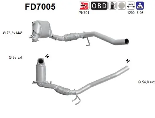 Soot/Particulate Filter, exhaust system FD7005