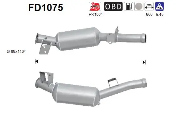Soot/Particulate Filter, exhaust system FD1075