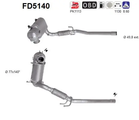 Soot/Particulate Filter, exhaust system FD5140