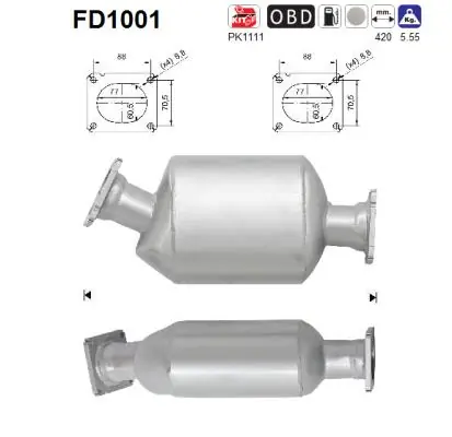 Soot/Particulate Filter, exhaust system FD1001