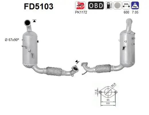 Soot/Particulate Filter, exhaust system FD5103