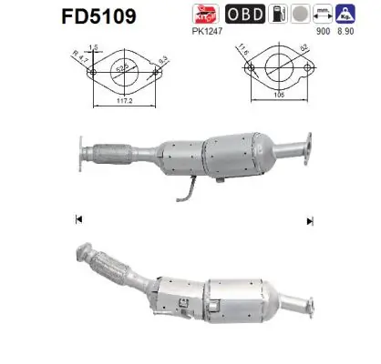 Soot/Particulate Filter, exhaust system FD5109