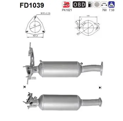 Soot/Particulate Filter, exhaust system FD1039