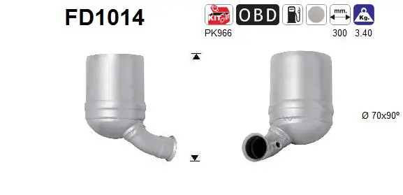 Soot/Particulate Filter, exhaust system FD1014