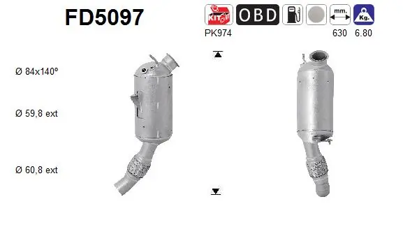 Soot/Particulate Filter, exhaust system FD5097
