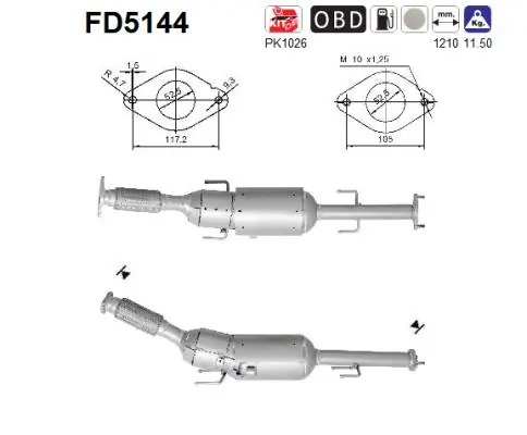 Soot/Particulate Filter, exhaust system FD5144