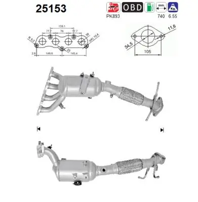 Catalytic Converter 25153