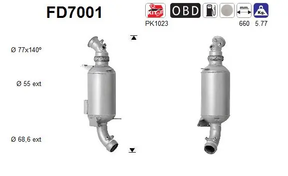 Soot/Particulate Filter, exhaust system FD7001