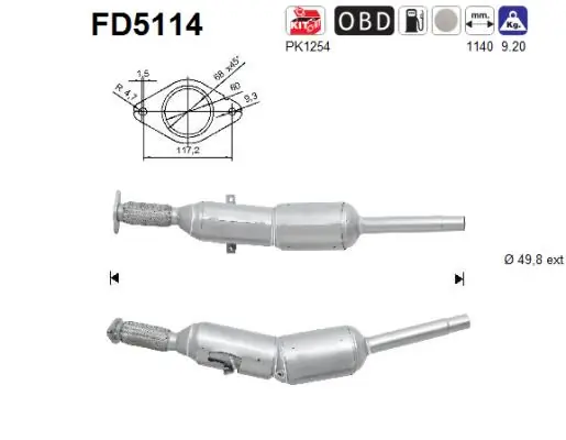 Soot/Particulate Filter, exhaust system FD5114