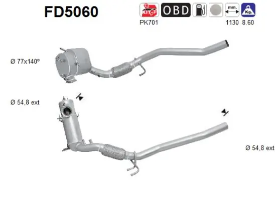 Soot/Particulate Filter, exhaust system FD5060