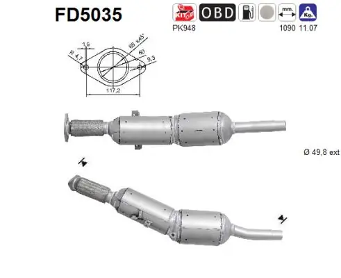 Soot/Particulate Filter, exhaust system FD5035