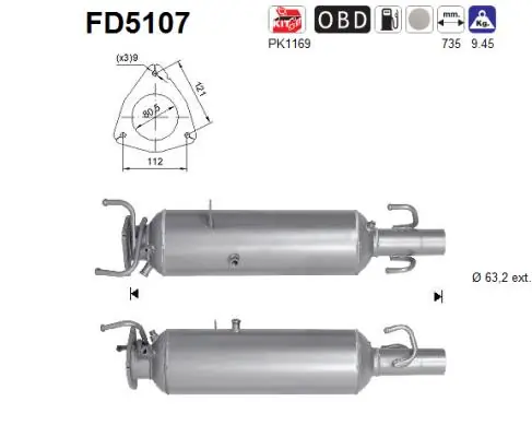 Soot/Particulate Filter, exhaust system FD5107