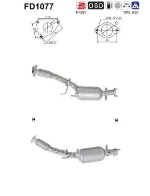 Soot/Particulate Filter, exhaust system FD1077