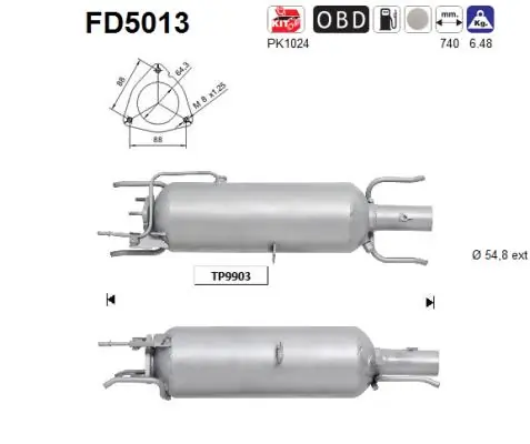 Soot/Particulate Filter, exhaust system FD5013