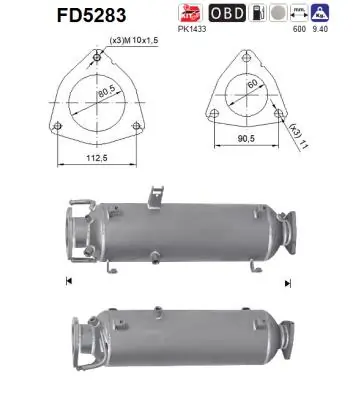 Soot/Particulate Filter, exhaust system FD5283