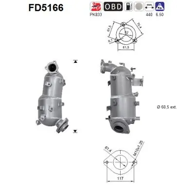 Soot/Particulate Filter, exhaust system FD5166