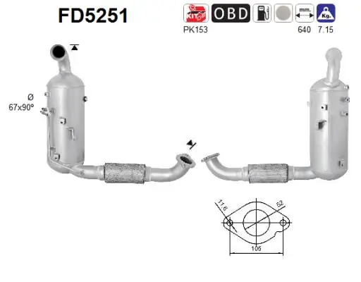 Soot/Particulate Filter, exhaust system FD5251