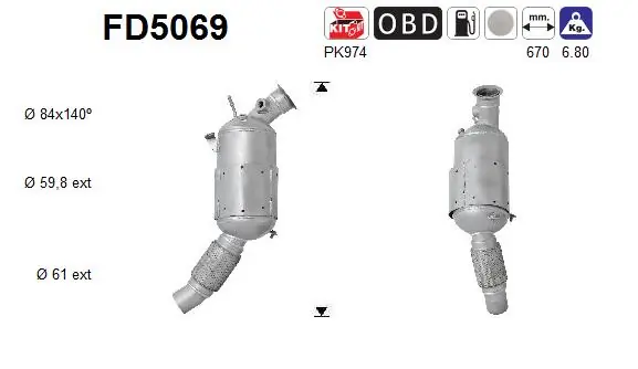 Soot/Particulate Filter, exhaust system FD5069