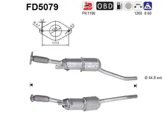Soot/Particulate Filter, exhaust system FD5079