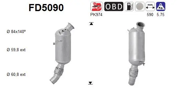 Soot/Particulate Filter, exhaust system FD5090