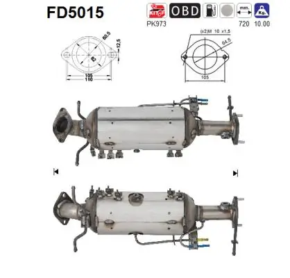 Soot/Particulate Filter, exhaust system FD5015