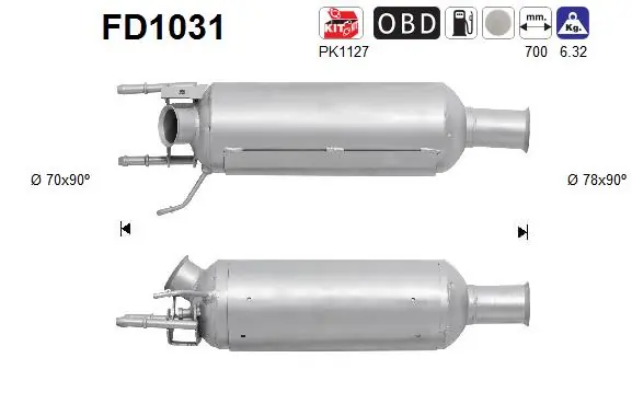 Soot/Particulate Filter, exhaust system FD1031
