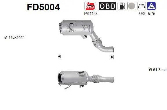 Soot/Particulate Filter, exhaust system FD5004