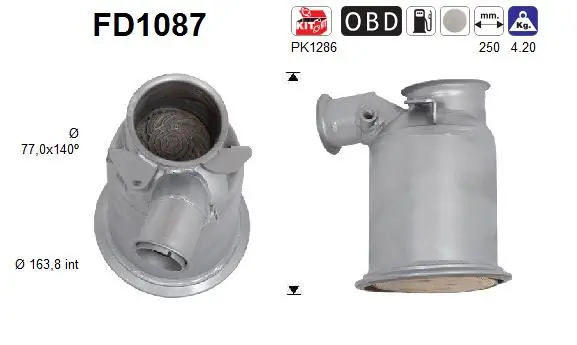 Soot/Particulate Filter, exhaust system FD1087