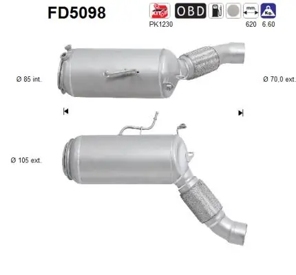 Soot/Particulate Filter, exhaust system FD5098