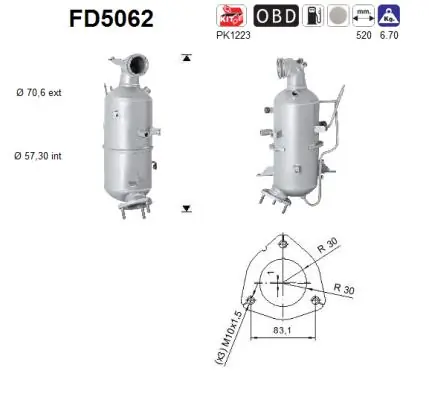 Soot/Particulate Filter, exhaust system FD5062