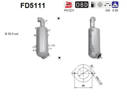 Soot/Particulate Filter, exhaust system FD5111