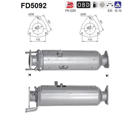 Soot/Particulate Filter, exhaust system FD5092