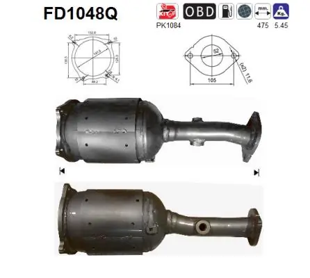 Soot/Particulate Filter, exhaust system FD1048Q