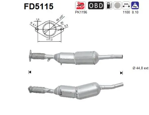 Soot/Particulate Filter, exhaust system FD5115