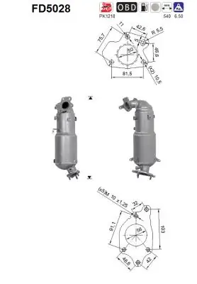 排气系统炭烟/颗粒过滤器 FD5028