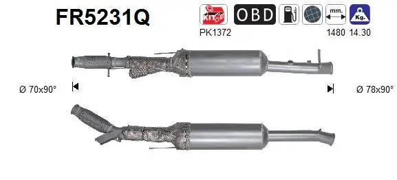 Soot/Particulate Filter, exhaust system FR5231Q