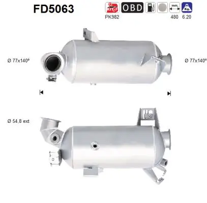 Soot/Particulate Filter, exhaust system FD5063