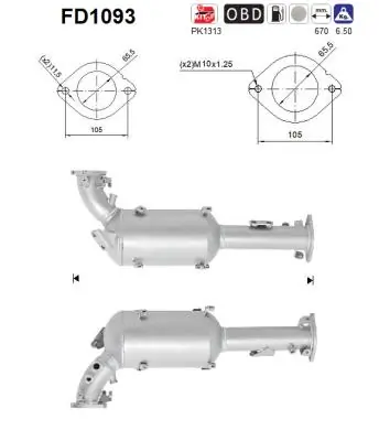 Soot/Particulate Filter, exhaust system FD1093