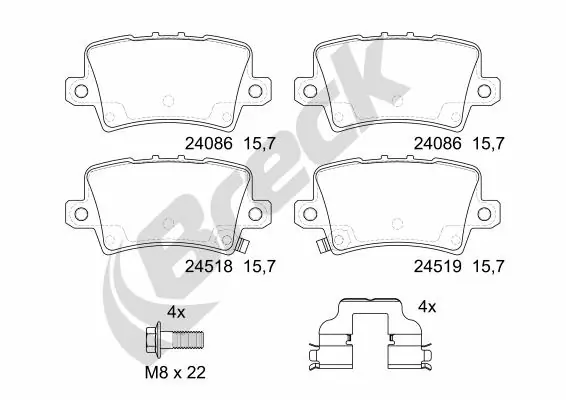 Brake Pad Set, disc brake 24086 00 704 10