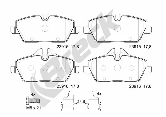 Brake Pad Set, disc brake 23915 00 701 00