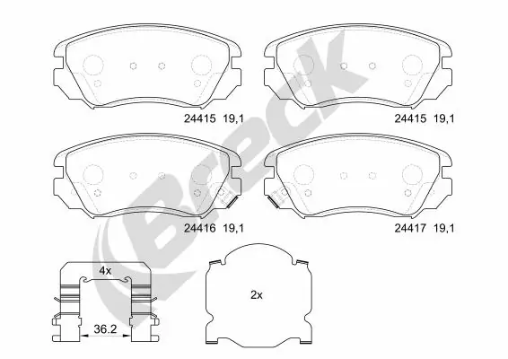 Brake Pad Set, disc brake 24415 00 701 10