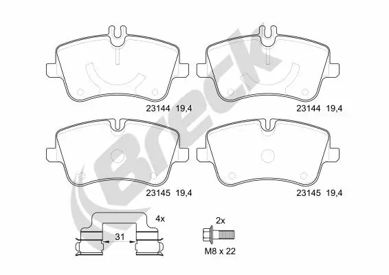 Brake Pad Set, disc brake 23144 00 701 20