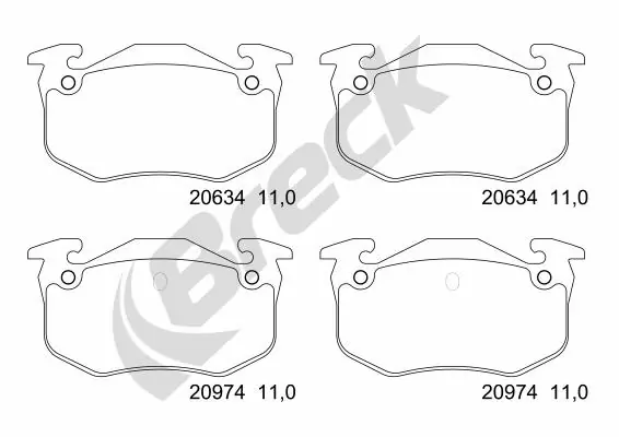Brake Pad Set, disc brake 20973 00 704 00