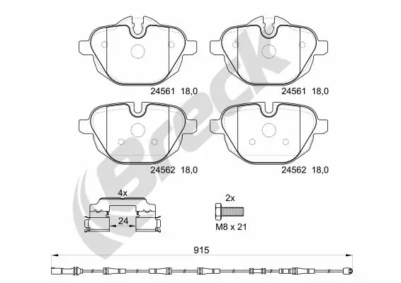 Brake Pad Set, disc brake 24561 00 552 00