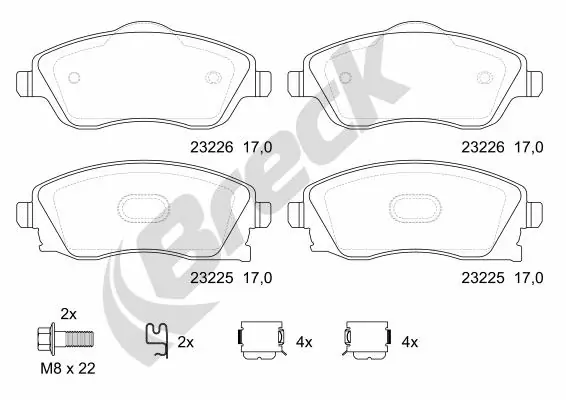 Brake Pad Set, disc brake 23225 00 702 10