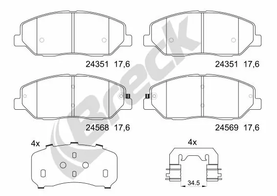 Brake Pad Set, disc brake 24351 00 701 00